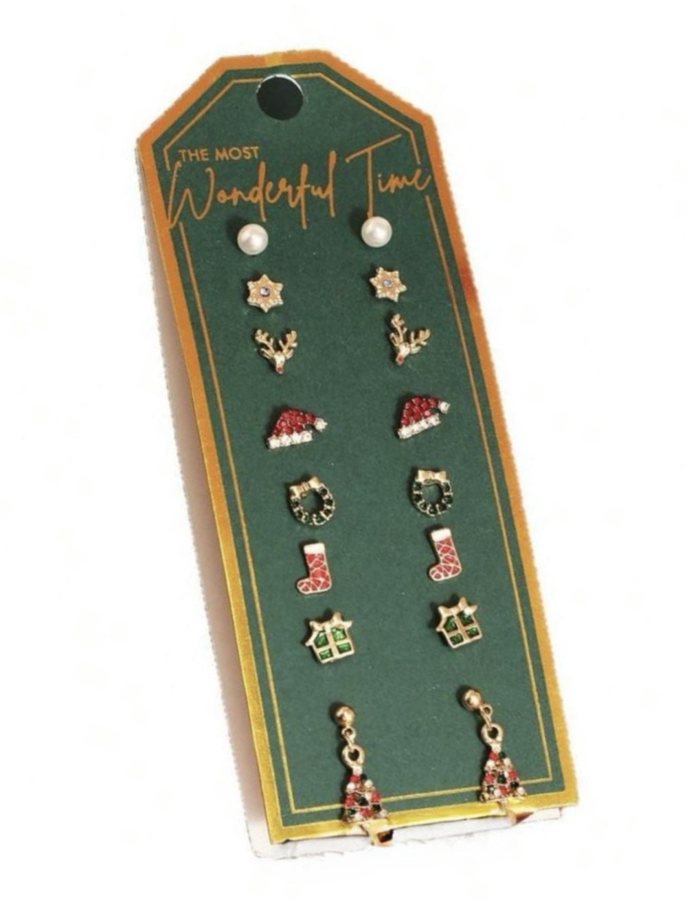 8 pack Christmas earrings mix + match holiday studs, new!